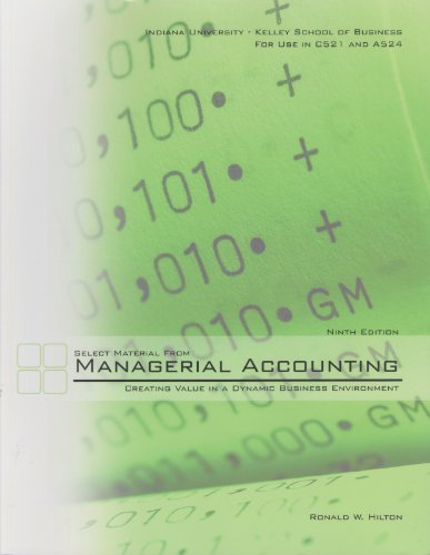 Stock image for Select Material From Managerial Accounting Creating Value in a Dynamic Business Environment for sale by HPB-Red