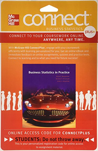 Connect Access Card for Business Statistics Practice (9780077534752) by Bruce L. Bowerman