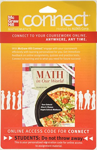 Connect Math by Aleks Access Card 52 Weeks for Math in Our World (9780077539122) by ALEKS Corporation; Sobecki, Dave; Bluman, Allan; Sobecki, David