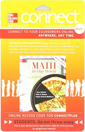 Connect Math hosted by ALEKS Access Card 52 Weeks for Math in Our World (9780077539146) by ALEKS Corporation; Sobecki Professor, David; Bluman, Allan G.
