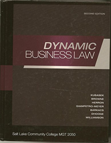 9780077549305: Dynamic Business Law : Custom edition for SLCC MGT 2050