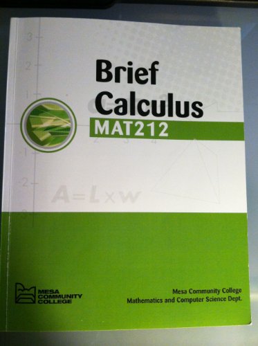 9780077550912: Brief Calculus MAT 212 Mesa Community College