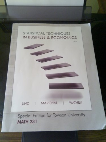 Beispielbild fr MATH231: Statistical Techniques in Business and Economics (Custom for Towson) zum Verkauf von BookHolders
