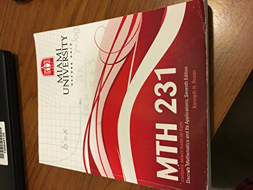 Stock image for Selected Material From Discrete Mathematics and Its Applications, 7th Edition, MTH 231, Miami University for sale by HPB-Red