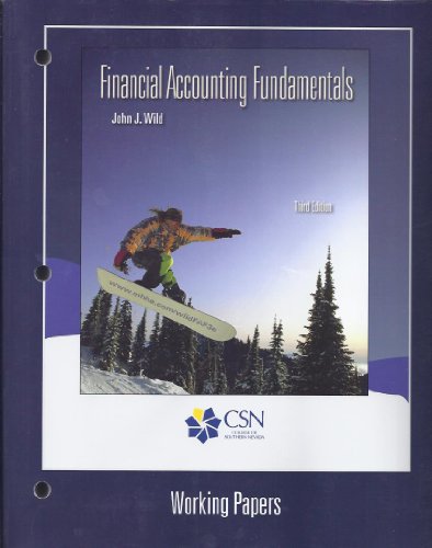 Stock image for Financial Accounting Fundamentals Working Papers for sale by Cronus Books
