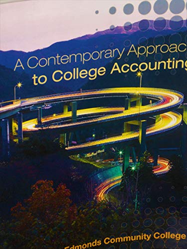 Beispielbild fr A Contemporary Approach to College Accounting zum Verkauf von ThriftBooks-Dallas