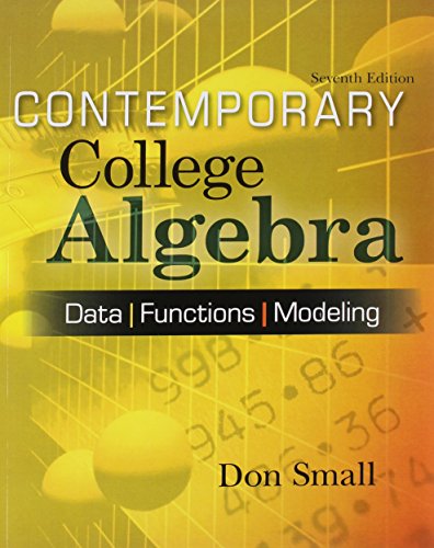 Stock image for Contemporary College Algebra: Data, Functions, Modeling w/CD for sale by BookHolders