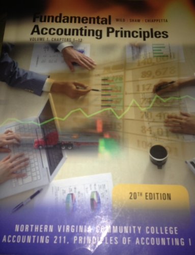 Beispielbild fr Fundamental Accounting Principles Volumen I, Chapter 1-12. 20th Edition zum Verkauf von ThriftBooks-Atlanta