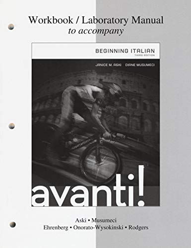 Beispielbild fr Workbook / Laboratory Manual for Avanti : Beginning Italian, 3rd Edition zum Verkauf von HPB-Red