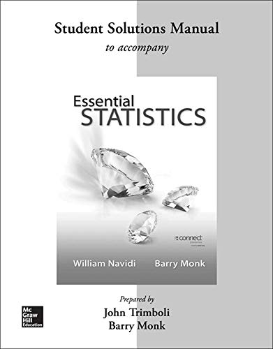 Imagen de archivo de Student Solution Manual Essential Statistics a la venta por Iridium_Books