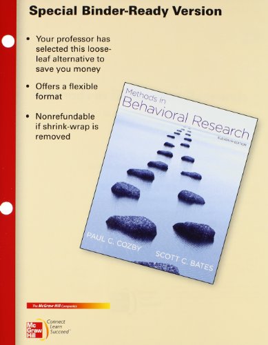 Beispielbild fr Looseleaf for Methods in Behavioral Research zum Verkauf von SecondSale