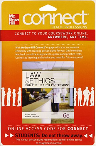 Connect Access Card for Law & Ethics for Medical Careers (9780077608668) by Judson, Karen; Harrison, Carlene
