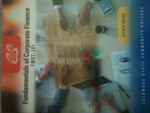 Stock image for Fundamentals of Corporate Finance, FMGT 201, 7th edition (Columbus State Community College) for sale by HPB-Red