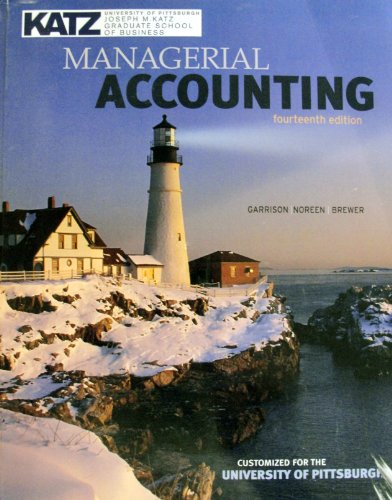 Stock image for Managerial Accounting (Customized for the University of Pittsburgh) for sale by ThriftBooks-Dallas