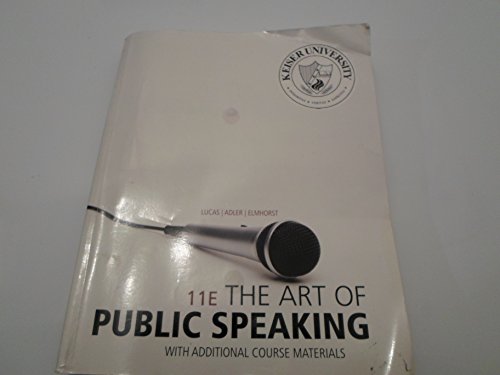 Stock image for The Art of Public Speaking with Additional Course Materials for sale by Better World Books