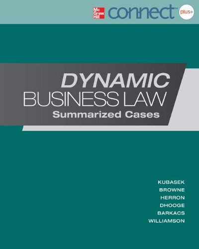 Stock image for Dynamic Business Law: Summarized Cases with Connect Access Card for sale by Iridium_Books