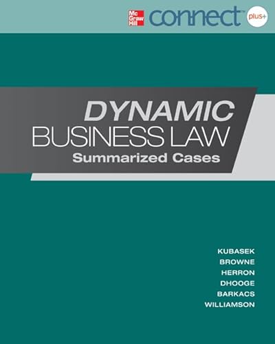 9780077630454: Dynamic Business Law: Summarized Cases with Connect Access Card