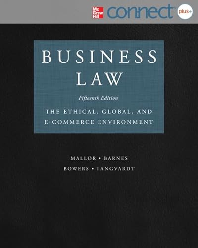 Imagen de archivo de Business Law with Connect Plus a la venta por Iridium_Books