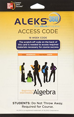 Stock image for Aleks 360 Access Card (18 Weeks) for Beginning & Intermediate Algebra (Online resource) for sale by Grand Eagle Retail