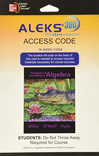 9780077635107: ALEKS 360 Access Card (18 weeks) for Prealgebra & Introductory Algebra