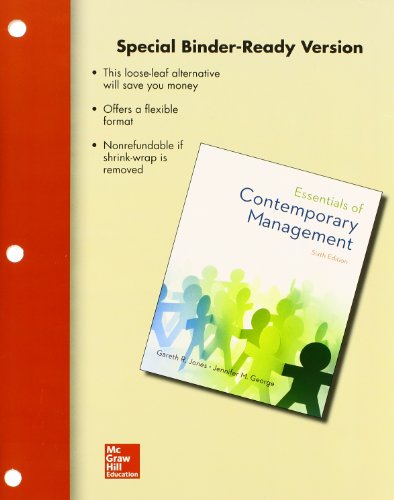 Imagen de archivo de Loose-Leaf for Essentials of Contemporary Management a la venta por BookHolders