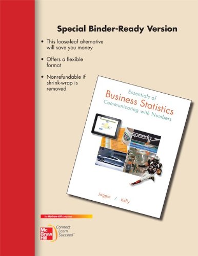 Imagen de archivo de Loose-Leaf for Essentials of Business Statistics a la venta por Better World Books