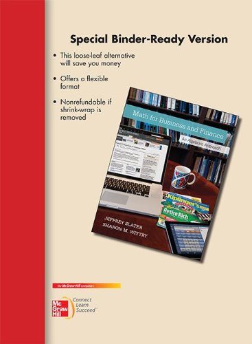 Beispielbild fr LooseLeaf for Math for Business and Finance (Mcgraw Hill / Irwin Series in Operations and Decision Sciences) zum Verkauf von HPB-Red