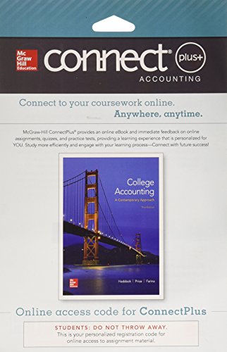 9780077639761: Connect 1-Semester Access Card for College Accounting (a Contemporary Approach)