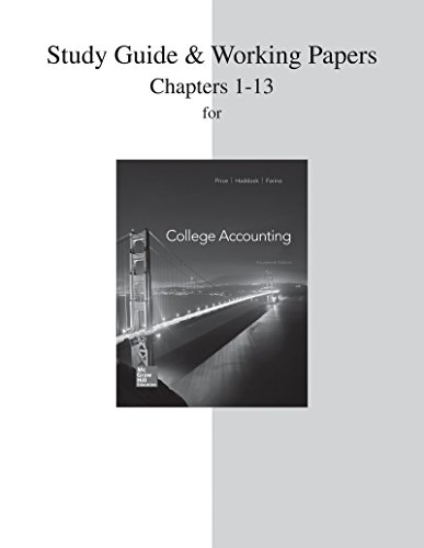 Stock image for Study Guide and Working Papers for College Accounting (Chapters 1-13) for sale by Irish Booksellers