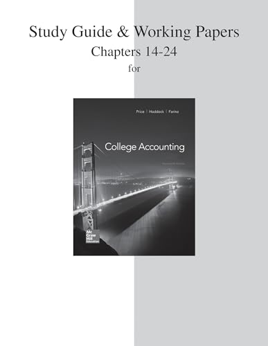 Stock image for Study Guide and Working Papers Chapters for College Accounting (14-24) for sale by SGS Trading Inc