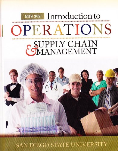 Imagen de archivo de Introduction to Operations & Supply Chain Management MIS 302 (Custom Edition for San Diego State University) a la venta por ThriftBooks-Dallas