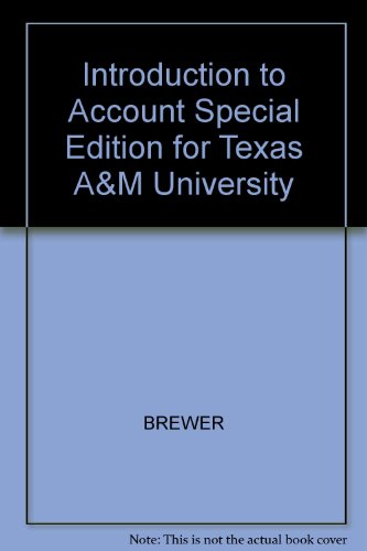 Beispielbild fr Introduction to Account Special Edition for Texas A&M University zum Verkauf von HPB-Red