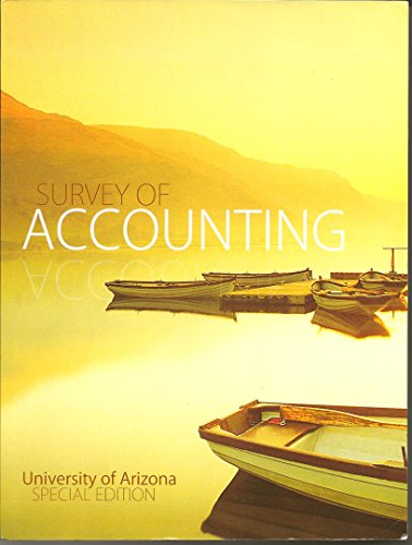 Beispielbild fr Survey of Accounting : University of Arizona Special Edition zum Verkauf von Bookmans