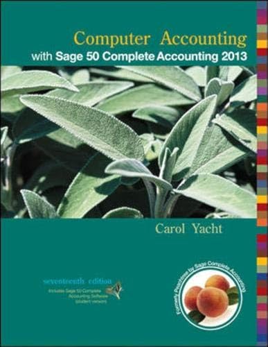 Stock image for Computer Accounting with Sage 50 Complete Accounting 2013 for sale by SecondSale
