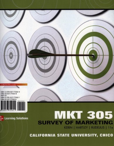 9780077755621: MKT 305 Survey of Marketing - California State University, Chico