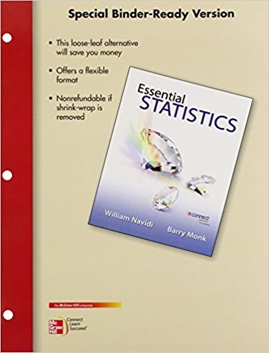 Imagen de archivo de Loose Leaf Version for Essential Statistics with Formula Card & Data CD a la venta por HPB-Red