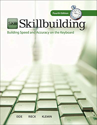 Beispielbild fr Skillbuilding: Building Speed & Accuracy On The Keyboard with Software Registration Card zum Verkauf von BooksRun