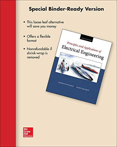 Imagen de archivo de Loose Leaf for Principles and Applications of Electrical Engineering a la venta por HPB-Red