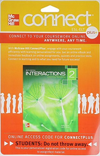 Interactions Level 2 Listening/Speaking Student Registration Code for Connect ESL (Stand Alone) (9780077783075) by Tanka, Judith; Baker, Lida R.