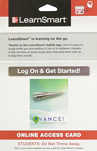 LearnSmart Intermediate Spanish 720 day Access Card for Avance (9780077806507) by Mary Lee Bretz