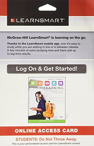 LearnSmart Access Card for P.O.W.E.R. Learning: Strategies for Success in College and Life (9780077821159) by [???]