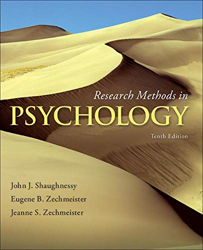 Research Methods in Psychology (9780077825362) by Shaughnessy, John; Zechmeister, Eugene; Zechmeister, Jeanne