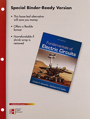 Imagen de archivo de Package: Loose Leaf for Fundamentals of Electric Circuits with 1 Semester Connect Access Card a la venta por Iridium_Books