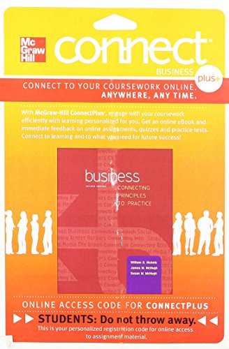 Beispielbild fr CONNECT PLUS BUS W/ LEARNSMART 1 SEMESTER ACCESS CODE CARD: BUSINESS zum Verkauf von BookHolders