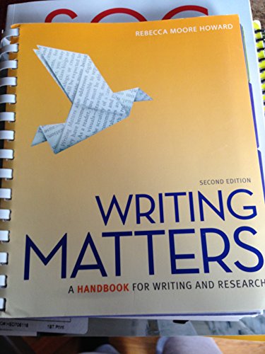 Beispielbild fr Writing Matters: A Handbook for Writing and Research (National Tabbed Edition) zum Verkauf von Wonder Book