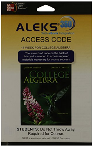 Stock image for Aleks 360 Access Card 18 Weeks for College Algebra for sale by GreatBookPrices
