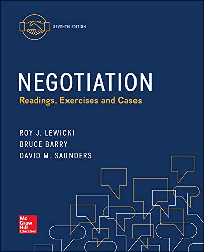 Beispielbild fr Negotiation: Readings, Exercises and Cases zum Verkauf von Irish Booksellers