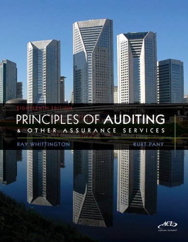 Loose-leaf Principles of Auditing & Assurance Services with ACL Software CD + Connect Plus (9780077911874) by Whittington, Ray; Pany, Kurt