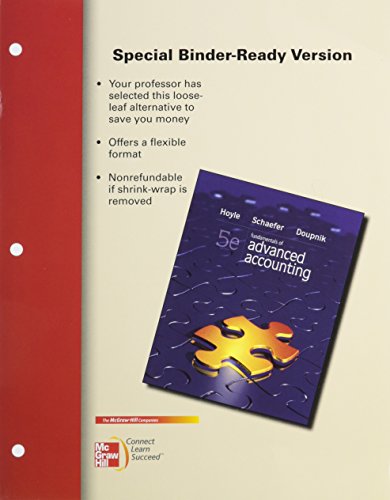 Loose Leaf Fundamentals of Advanced Accounting with Connect Access Card (9780077924386) by Hoyle, Joe Ben; Schaefer, Thomas; Doupnik, Timothy