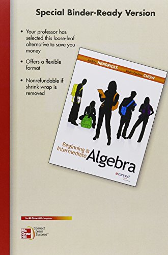 Stock image for Loose Leaf Beginning and Intermediate Algebra with Connect Math for sale by Iridium_Books